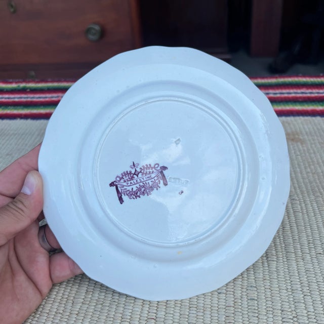 A Antique Staffordshire "Palestine" Purple Transfer Decorated Plate, 1830’s For Sale - Image 10 of 12