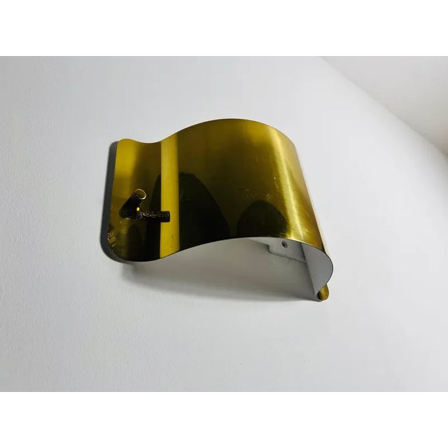 Gold Mid-Century Modern Brass Wall Lamp, Italy, 1960s For Sale - Image 8 of 11