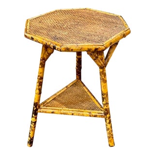 Vintage Italian Bamboo Side Table For Sale