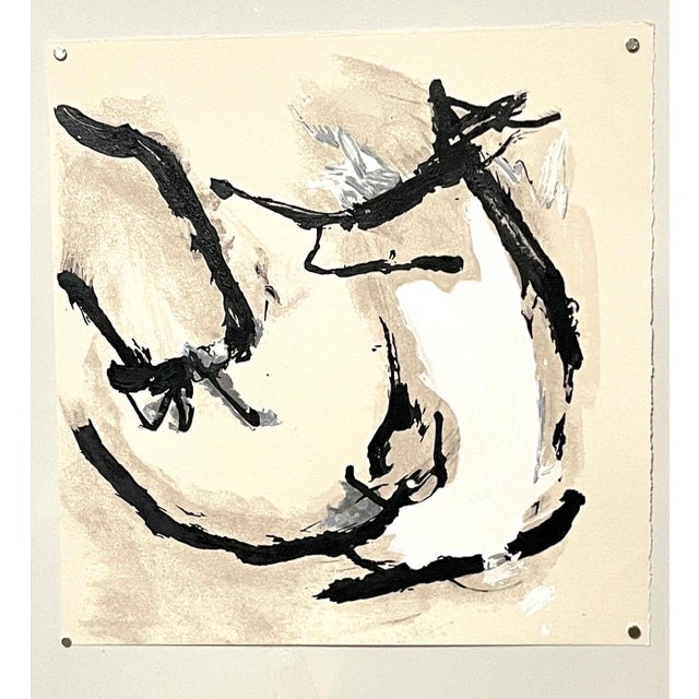 Heavily textured abstract print in a serigraph and terragraph technique. It has a raised texture to the surface, A...