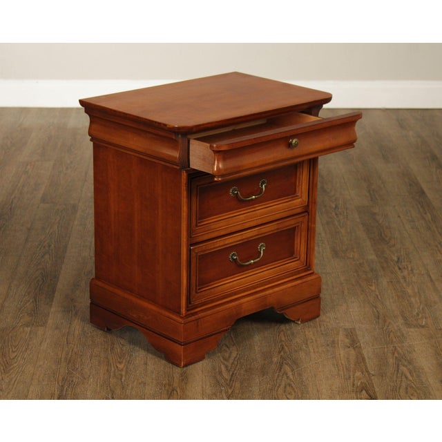 Lexington 'Chez Michelle' Pair Of Cherry Louis Philippe Style Three-Drawer Nightstands For Sale In Philadelphia - Image 6 of 18