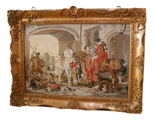 Flemish Tapestry Panel with Medieval Hunting Scene