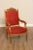 High Quality Classical Foliate Carved Wood and Gilt Gold Finished Frame Arm Chair with Custom Upholstery