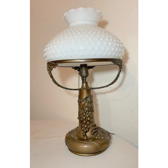 Figurative Large Antique Bronze Patinated Grape Pairpoint Electric Oil Style Table Lamp For Sale - Image 3 of 15