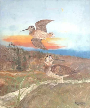 Jean Pierre Gouysse, Birds, Oil Painting on Canvas, 1972
