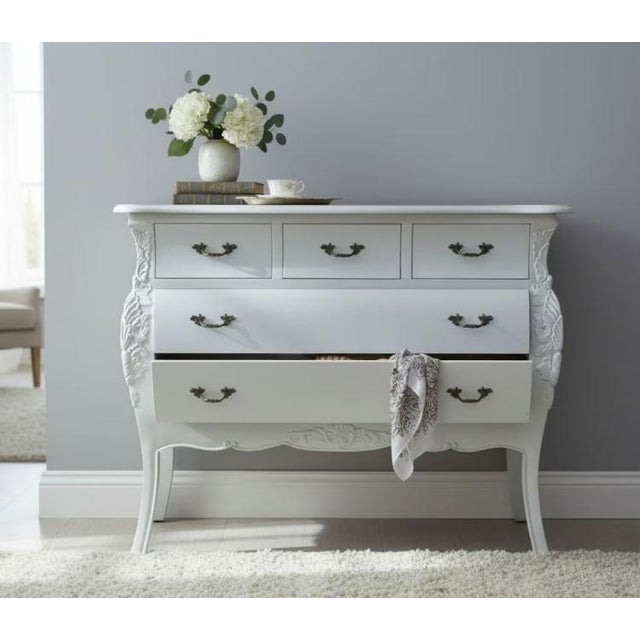 Bring storage and charm to the bedroom or dressing area with this French country dresser or chest. Featuring 5 drawers, it...