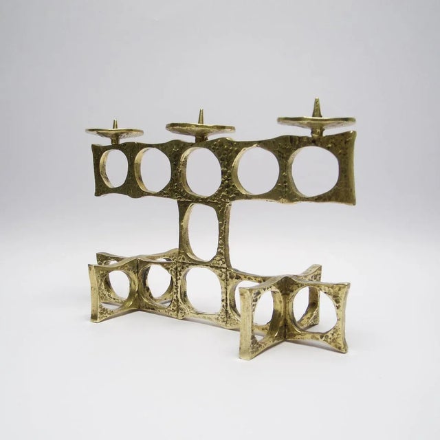 Brass & Bronze Candleholder, 1960s For Sale - Image 4 of 18