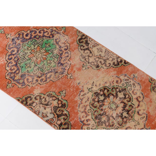 1960s Muted Terracotta Turkish Runner For Sale - Image 9 of 10