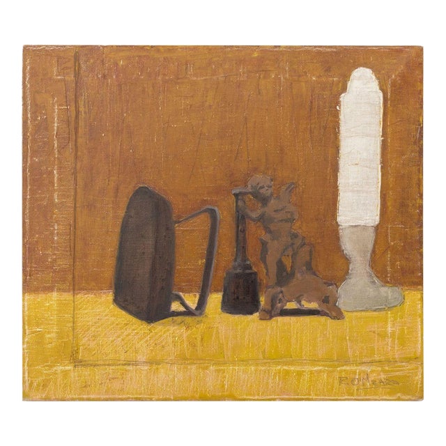 Robert O'Meara Cupid Figurine Still Life Oil For Sale