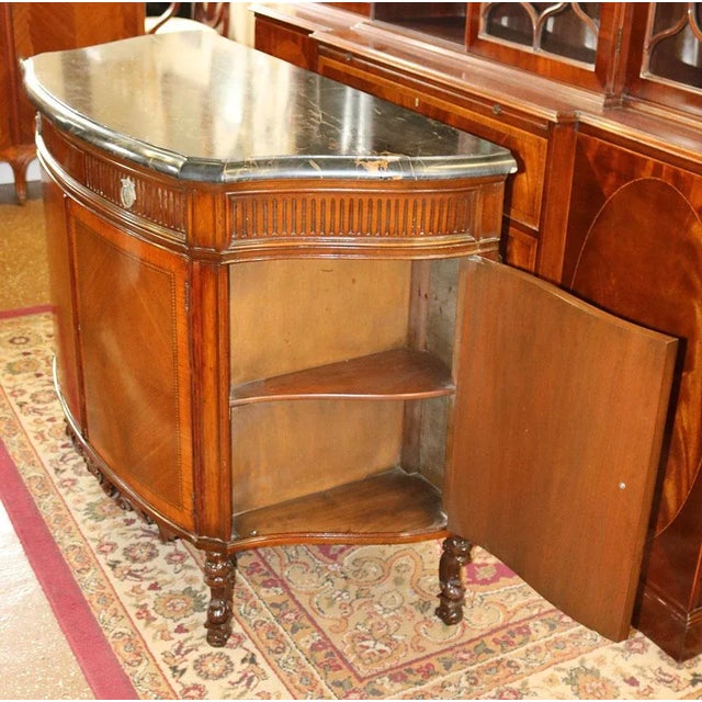 Black Marble French Commode Fitted Drawers Walnut 1920 For Sale In New York - Image 6 of 9