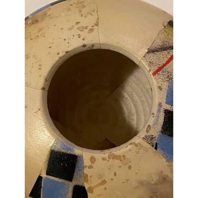 Modernist Raku Pottery Vessel by Ann Darling – Signed Studio Art For Sale - Image 4 of 10