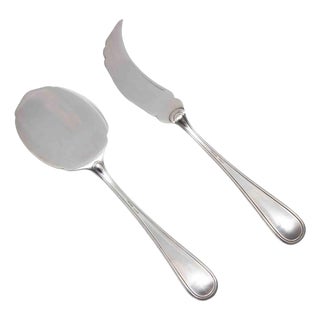 Vintage Silver Cake Server and Serving Spoon, 1960s, Set of 2 For Sale