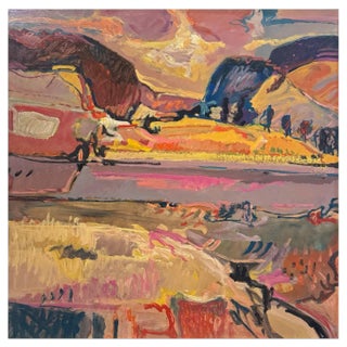 Jean Krillé, Landscape 100, Oil on Masonite, 1986 For Sale