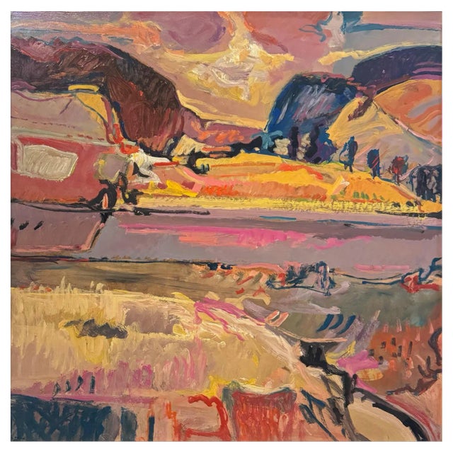 Jean Krillé, Landscape 100, Oil on Masonite, 1986 For Sale