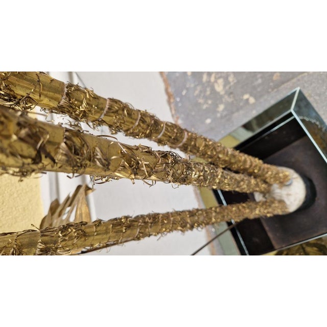 Palm Trees Three Trunks Model with Leaves from Maison Charles, 1960s, Set of 2 For Sale - Image 14 of 16