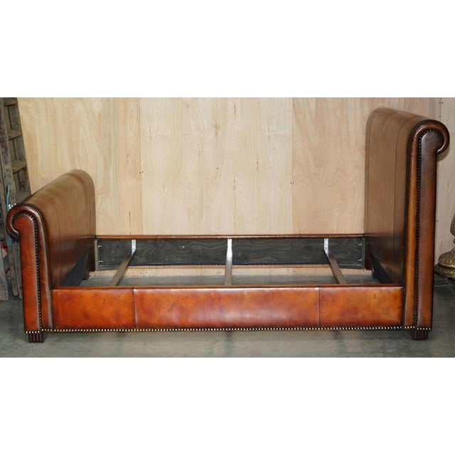 European King Bed Frame in Hand-Dyed Brown Leather from Ralph Lauren For Sale - Image 17 of 18