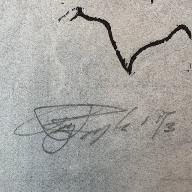 Abstract Large Roy Ward Ragle Woodcut Self Portrait 1973 For Sale - Image 3 of 11