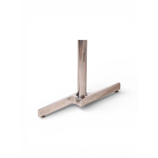 Brown Mid 20th Century Mod Postmodern Oak and Chrome Cafe Dining Table For Sale - Image 8 of 9