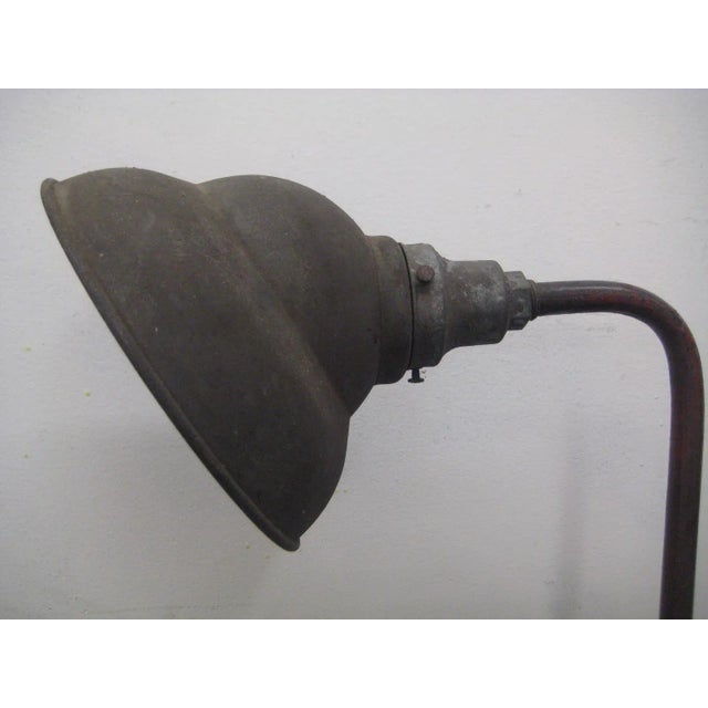 Vintage Industrial Articulating Iron Floor Lamp by Manley Manufacturing Company For Sale - Image 4 of 11
