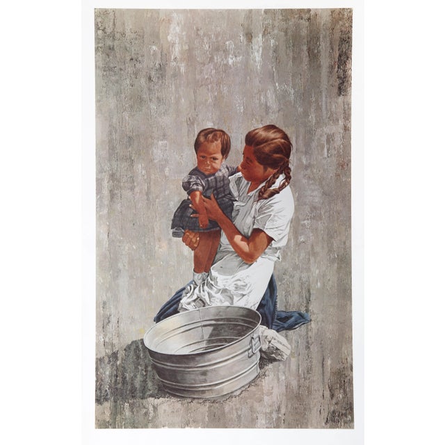 Modern Vic Herman, Mother and Child, Lithograph For Sale - Image 3 of 3