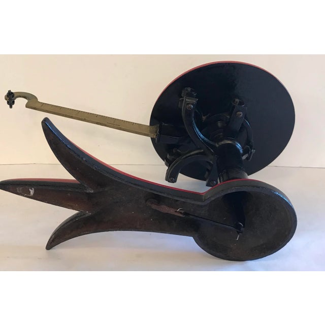 Metal Vintage Black and Red Scale With Weights For Sale - Image 7 of 8