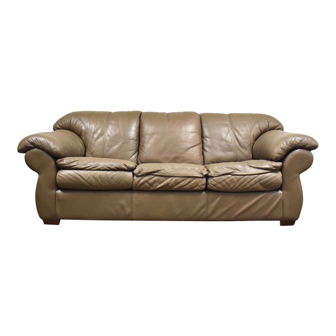 Robinson And Robinson Beige Leather Sofa Chairish