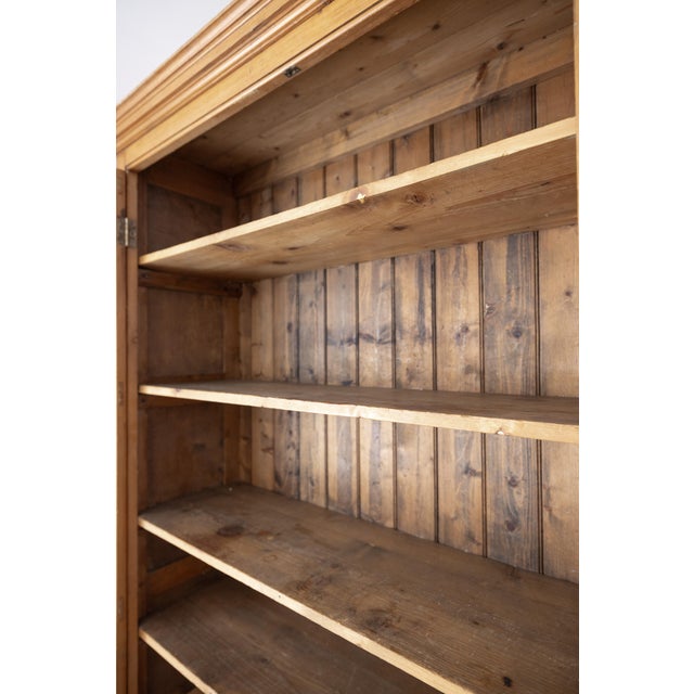 Late 19th Century Antique English Honey Pine Linen Cabinet - Circa 1890 For Sale - Image 5 of 12