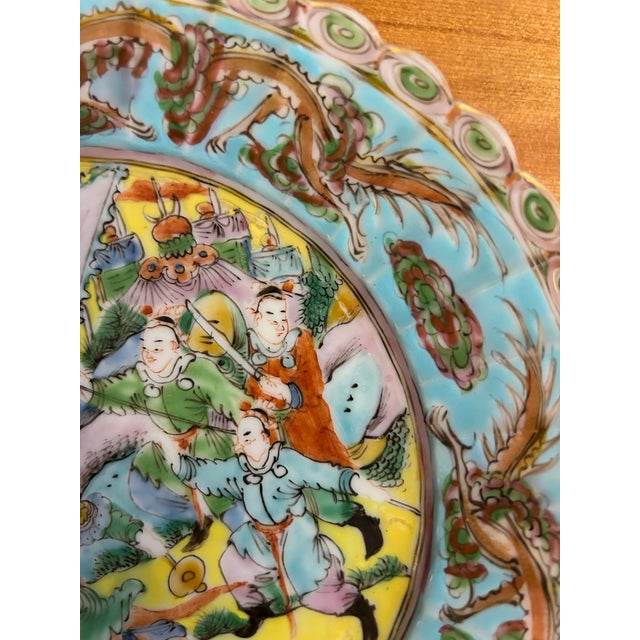 Mid 19th Century Antique Chinoiserie Wall Plate For Sale - Image 5 of 8