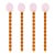 Contemporary Pale Pink Amber Beaded Glass Stirring Spoons - Set of 4 For Sale