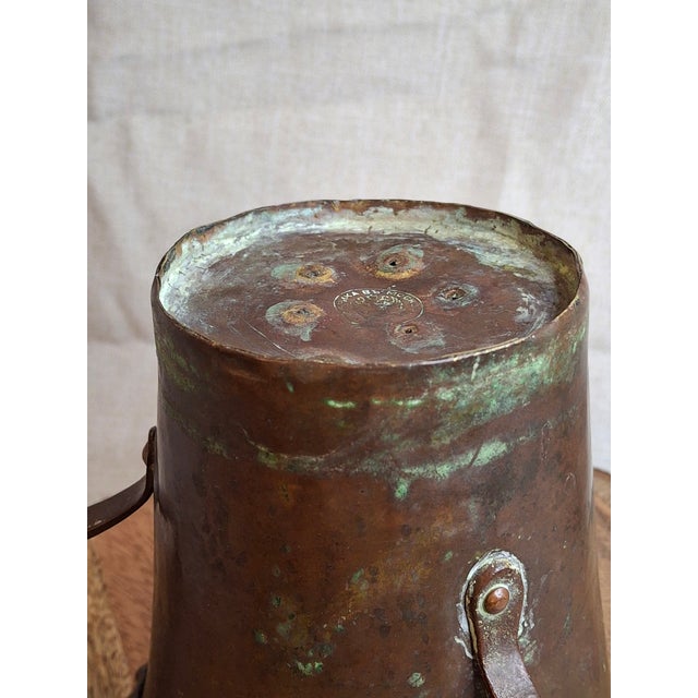 Antique Russian Imperial Copper Netilat Yadayim Cup 3 Handle Judaica Moscow Mark For Sale - Image 13 of 18