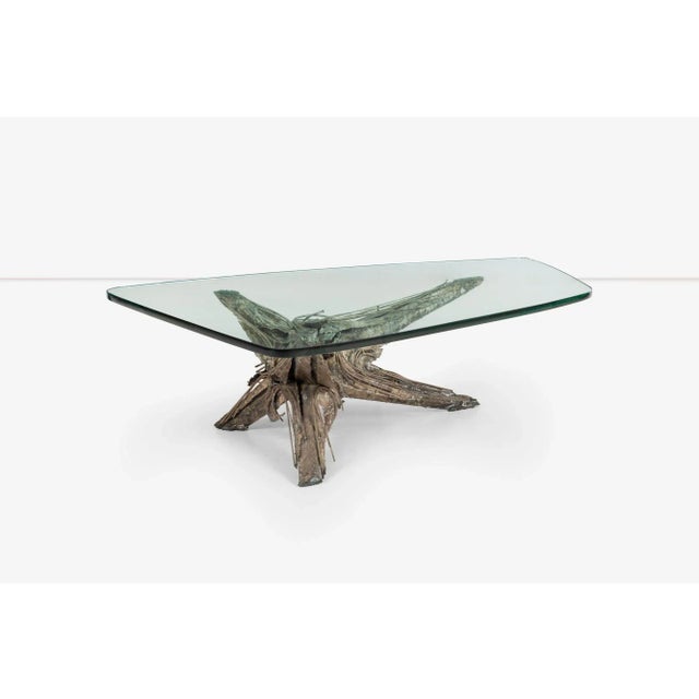 Arthur Elrod Smaller Low Cocktail Table for the Ittleson Residence in Palm Springs. A highly expressive base in silvered,...