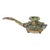 19th-Century French Champlevé Enamel Gilt Brass Candleholder With Green Onyx Inset For Sale