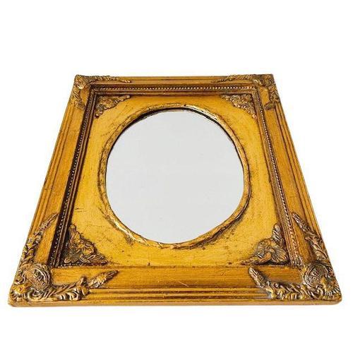 Beautiful, elegant vintage Baroque mirror made of gold-plated wood from the 1980s. The vintage gold mirror is 39 cm high,...
