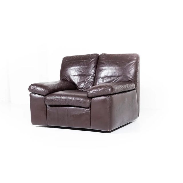 Brown Italian Leather Bonheur Lounge Chair by Titiana Ammannati & Giampiero Vitelli for Brunati, 1970s For Sale - Image 8 of 8