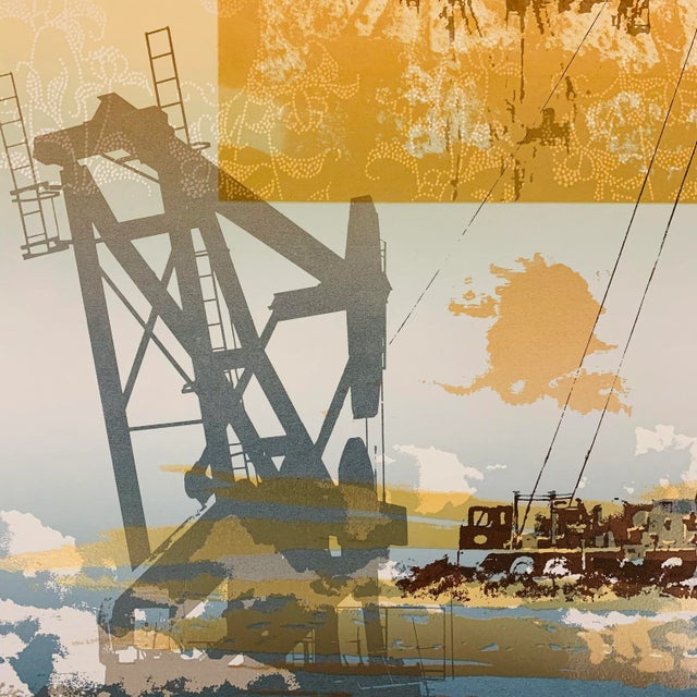 Paper Mid-Century Abstract Texas Oil Well Print by Marian Ford For Sale - Image 7 of 12