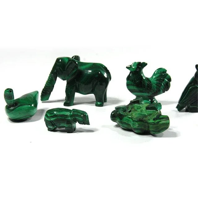 Mid-Century Modern Vintage Malachite Figurines, 1970s, Set of 6 For Sale - Image 3 of 10