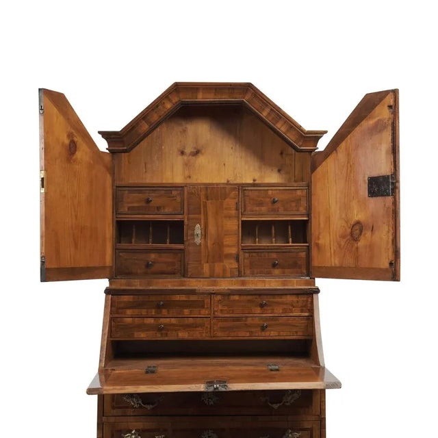 Baroque Secretary in Walnut For Sale - Image 9 of 13