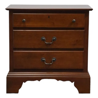 Kincaid Furniture Early American Traditional Style 27" Three Drawer Nightstand W. Cherry Finish 79-141 For Sale