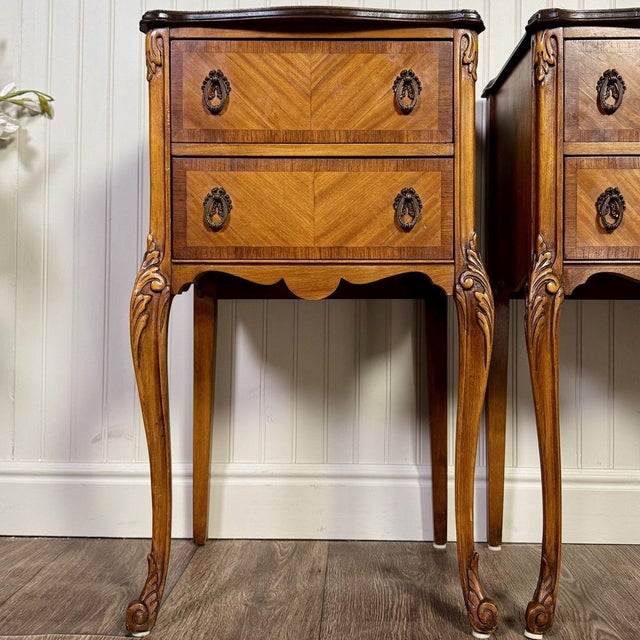 Vintage Ca. 1930s Ornate French Provincial Nightstands, Pair For Sale In Salt Lake City - Image 6 of 18