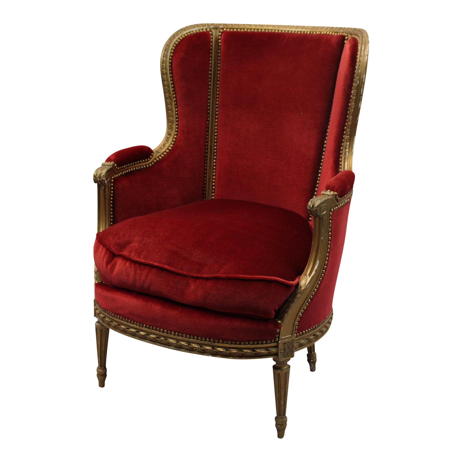 French Bergere Chair With Gilt Finish Chairish