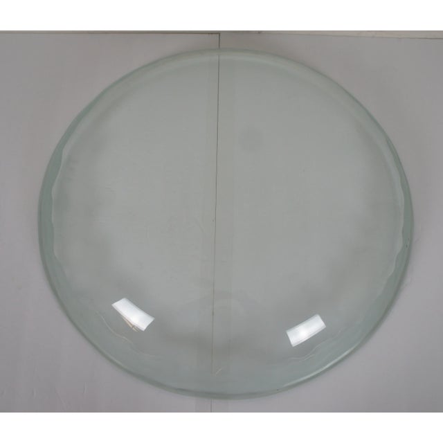 Transparent Vintage Over Sized Blown Glass Fruit Centerpiece Bowl With Frosted Edge For Sale - Image 8 of 13