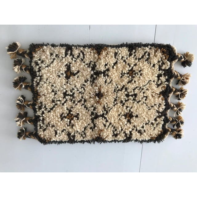 Handmade Ecru & Brown Thick Wool Rug, 1980s For Sale - Image 9 of 18