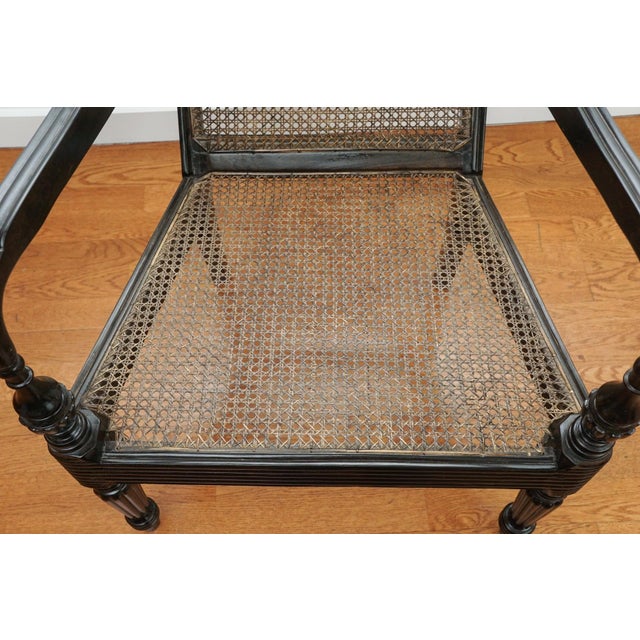 Early 19th Century Ebony Carved Grandfather Shell Mark Chair For Sale - Image 9 of 17