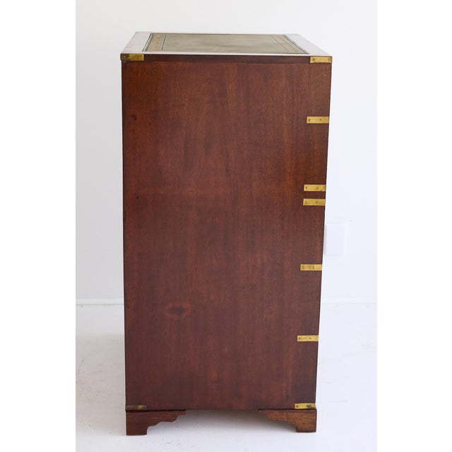 English Campaign Chest & Secretary in Mahogany With Brass Fittings For Sale - Image 9 of 18