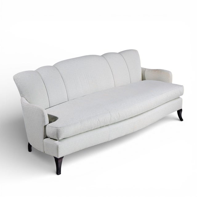 Baker Scalloped Back Sofa For Sale - Image 9 of 10