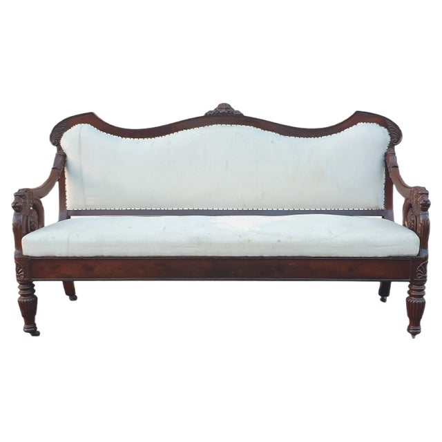 19th Century Mahogany Sofa For Sale