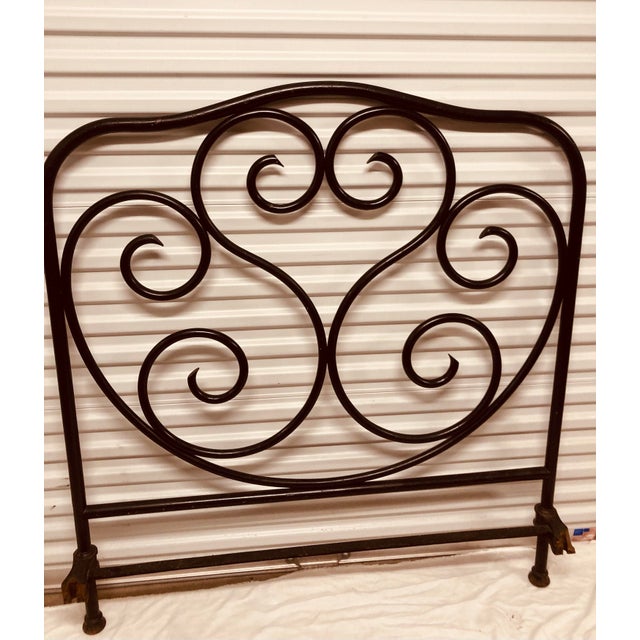 Antique Black Iron Bed in the Style of Thonet Elaborate Scroll Work to Both Pieces For Sale In Dallas - Image 6 of 6