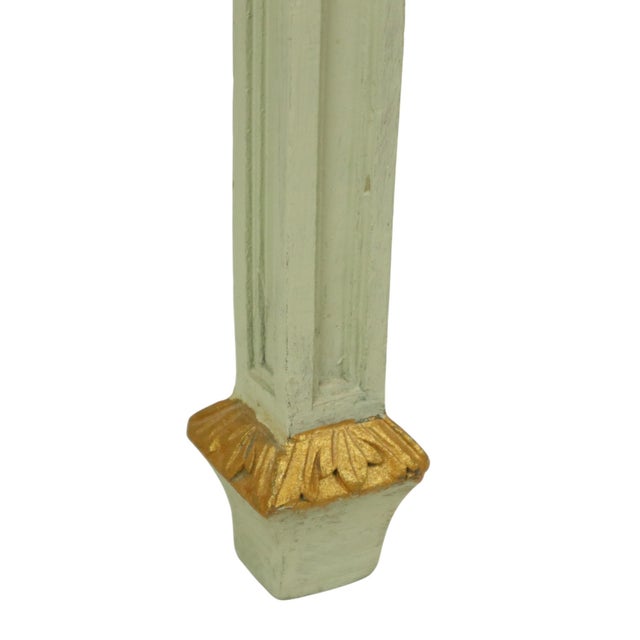Antique Louis XVI Gilded Console Side Table in Green Marble, 1890s For Sale - Image 6 of 18