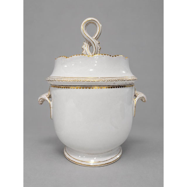 French Pair, French Old Paris Style Gilt Porcelain Fruit Coolers or Ice Pails 19th C. For Sale - Image 3 of 9
