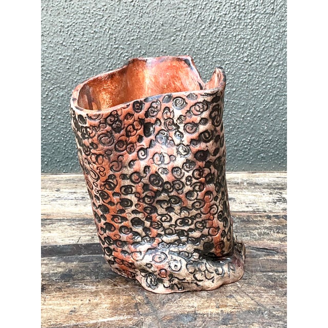 Vintage Aboriginal Studio Pottery Dot Vase For Sale In West Palm - Image 6 of 12
